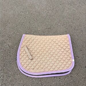 Kids Tan and Purple Quilted Saddle Pad
